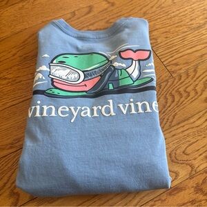 Vineyard Vines Blue and Green Snowboard Whale T-Shirt
